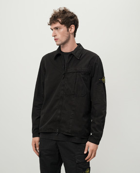 Stone Island Черная ветровка со съемным патчем с вышивкой логотипа 8115103WN