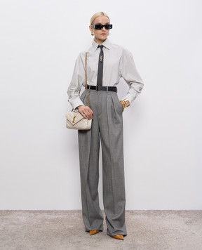 Saint Laurent Біла сорочка Cassandre в смужку 835517Y6K55