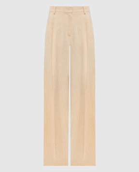 Max Mara Weekend Бежевые брюки VELIERO с льном VELIERO