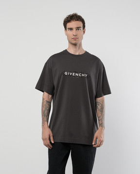 Givenchy Сіра футболка Reverse з принтом Таро BM71JA3YN0