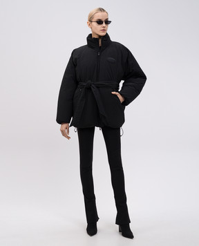 Alexander Wang Черная пуховая куртка с фактурным патчем логотипа 1WC1253280