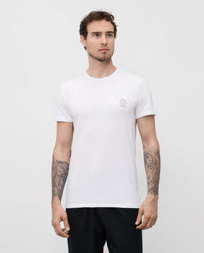 Versace Белая футболка с принтом логотипа AUU010051A10011