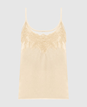Twinset Жовтий топ з мереживом 251TP2371