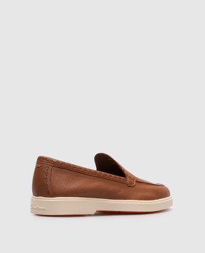Santoni Коричневые кожаные лоферы WUYA71436TISSWKA