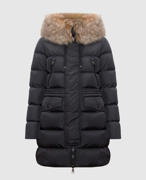Moncler Черный пуховик Aphroti с мехом J20931C00047C0059