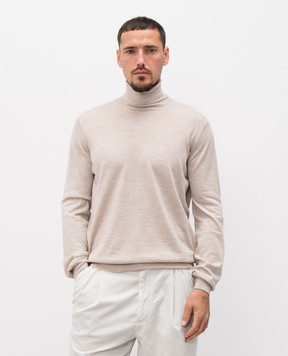 Brunello Cucinelli Меланжевый гольф из шерсти и кашемира бежевого цвета M2400103