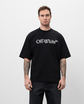 Off-White Черная футболка с логотипом OMAA120C99JER008