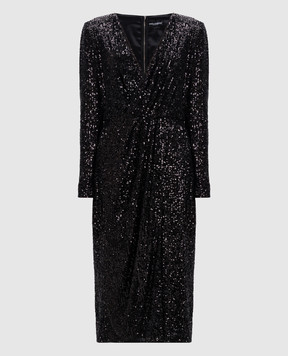 Dolce&Gabbana Чорна сукня з паєтками F6DHFTFLUBW