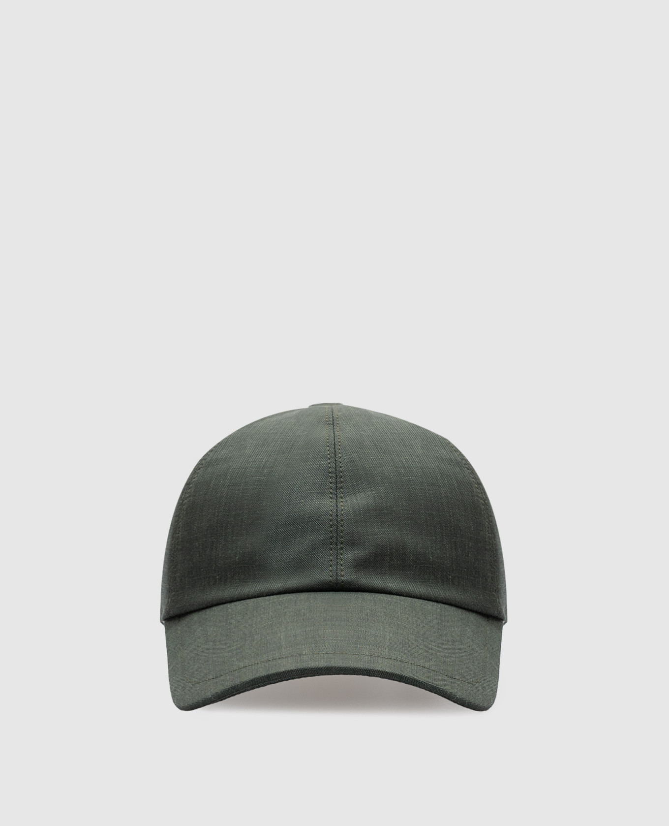 

Зеленая кепка из льна, шерсти и шелка, Зеленый, Кепки