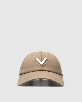 Valentino Кепка кольору хакі з металевим логотипом V 4W2HDA25GFQ