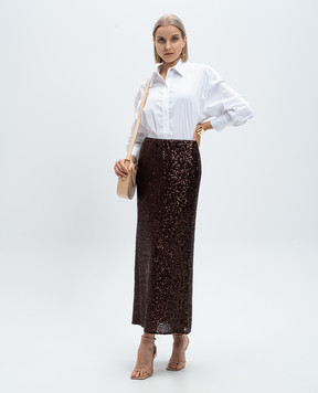Twinset Біла сорочка з металевим логотипом Oval T 242TF2101