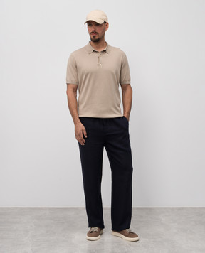 Loro Piana Синие брюки Marlyn из льна FAP7033