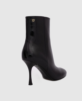 Gianvito Rossi Чорні шкіряні лаковані ботильйони CARLA BOOTIE G7293385LACNUI