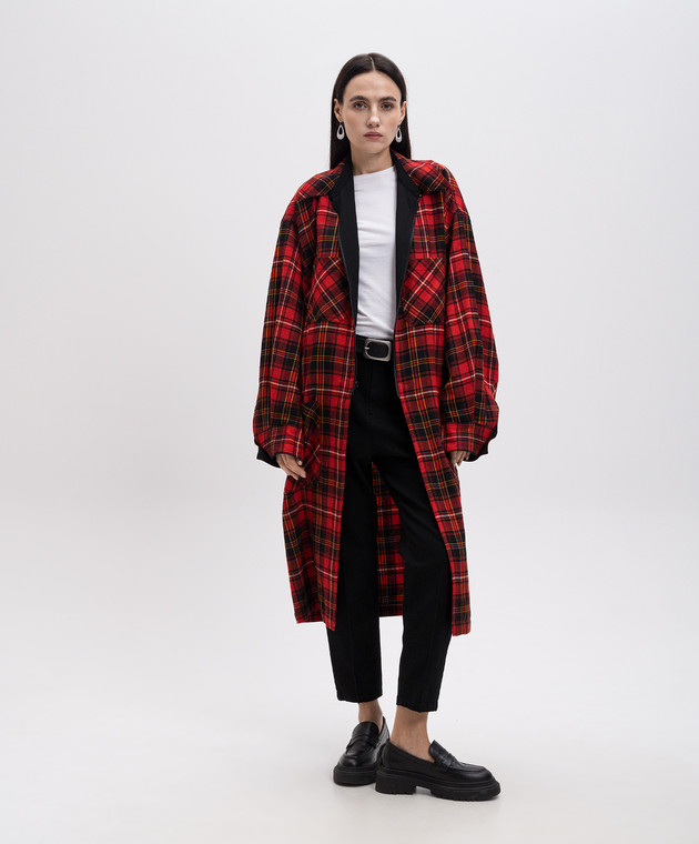 Y`S Yamamoto Червоне двостороннє пальто з вовни подвійної конструкції YOC44130 зображення 2