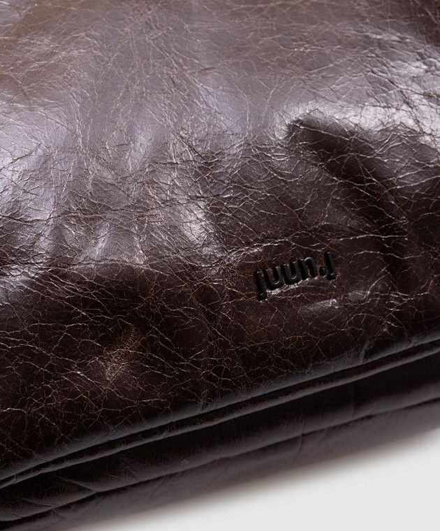 Juun.j Коричневая кожаная сумка с логотипом JW4XD4W52D изображение 4