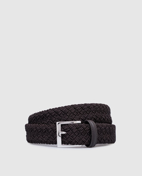 Kiton Коричневый ремень с плетением USC3127N01180