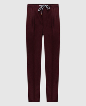 Brunello Cucinelli Бордовые брюки из шерсти M038PE1710
