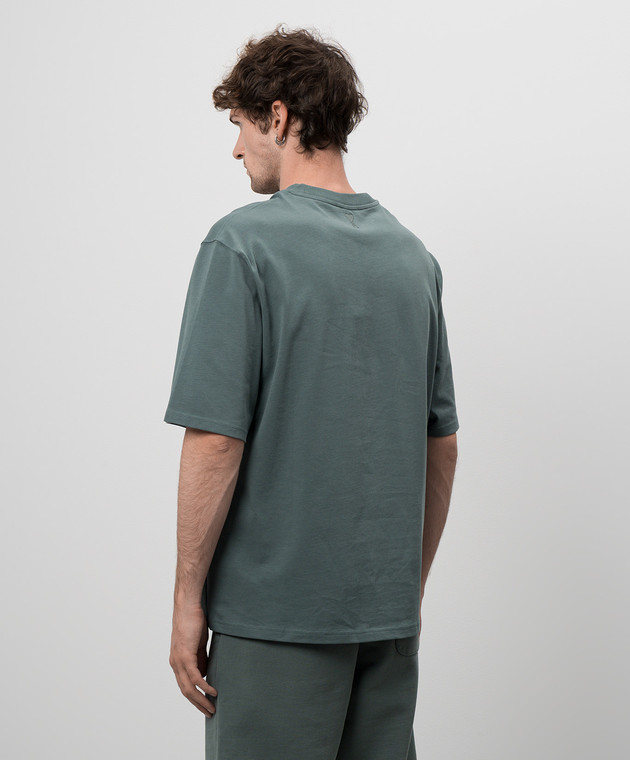 Ami Paris Зеленая футболка с принтом логотипа UTS024726 изображение 4