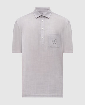 Brunello Cucinelli Серое поло из шерсти с принтом логотип логотип MM6701301F