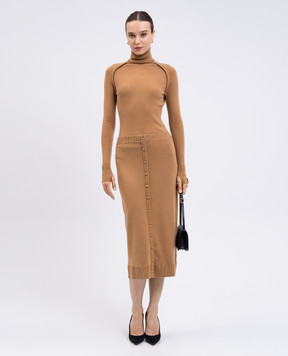 Victoria Beckham Коричневий гольф з вовни з нашивкою емблеми 1325KTP006541A