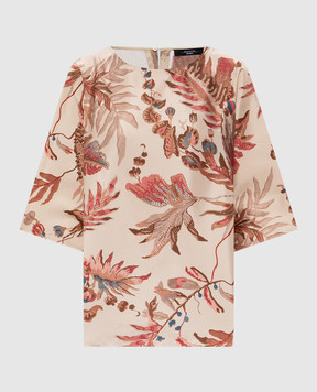 Max Mara Weekend Бежевая блуза FILIPPO из шелка в принт FILIPPO