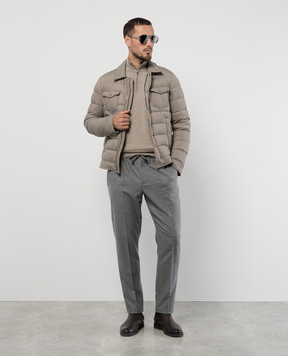 ISAIA Бежевый джемпер из шерсти с вышивкой логотипа MG8018YP005