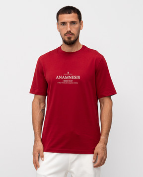 Brunello Cucinelli Красная футболка с принтом M0B138495