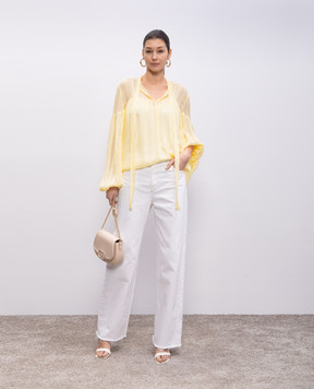 Twinset Жовта блуза з логотипом 251TP2263
