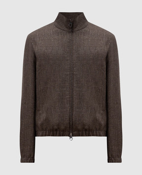 Loro Piana Коричнева куртка з льону та вовни FAP2168