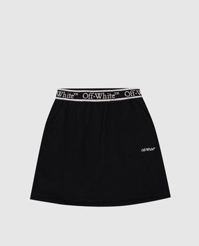 Off-White Детская черная юбка с узором логотипа OGCK001F24FLE002