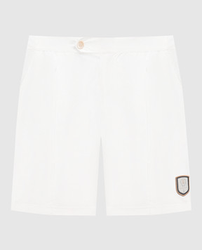 Brunello Cucinelli Белые шорты с нашивкой логотипа MB4183386T