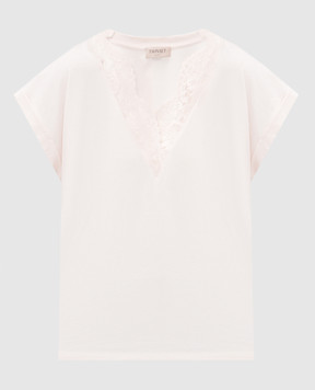 Twinset Бежева футболка з мереживом 251TP2292