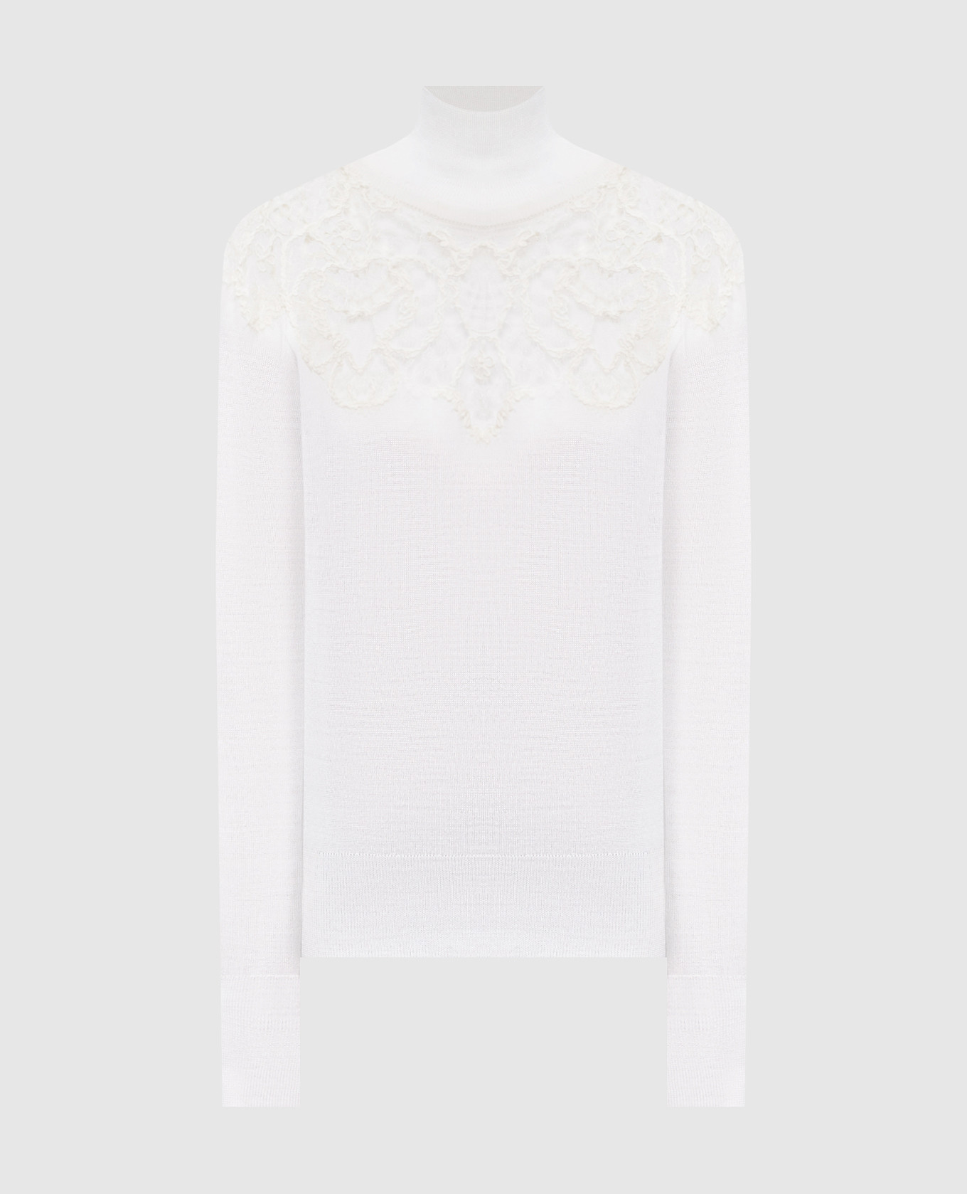 

Белый гольф из шерсти с аппликацией, Гольфы