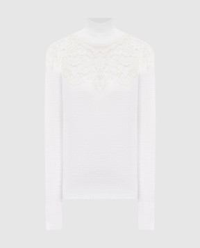 Ermanno Scervino Белый гольф из шерсти с аппликацией D475M319APTQN