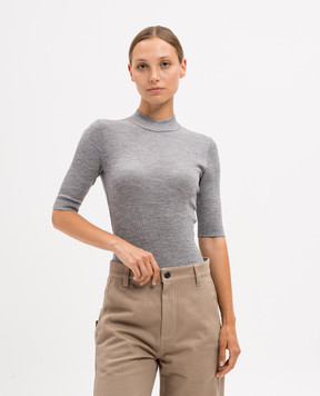 Brunello Cucinelli Серый топ из шерсти с цепочкой мониль MP998FH804