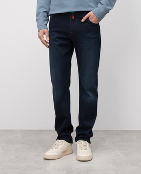 Kiton Сині джинси з ефектом потертості UPNJSK0619F
