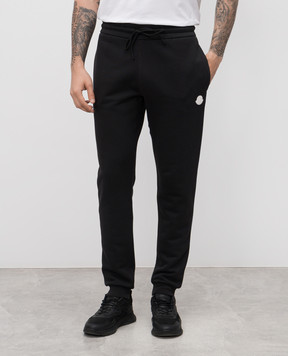 Moncler Чорні спортивні штани з нашивкою емблеми логотипа K10918H0000689AEN