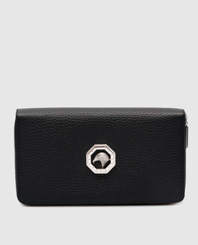 Stefano Ricci Черный кожаный кошелек с логотипом PP321PVD