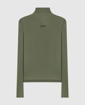 Off-White Зеленый гольф с принтом логотипа Off OWAD122F24JER001