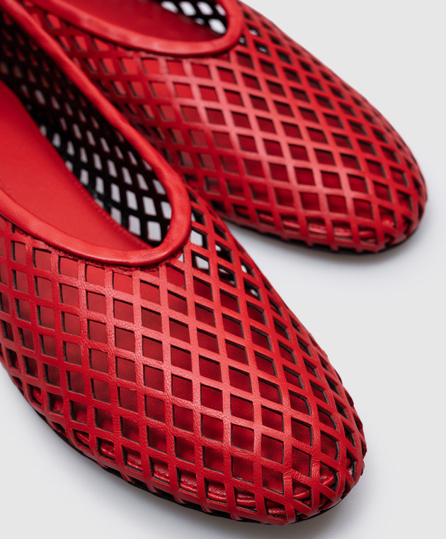 PROENZA SCHOULER Красные кожаные балетки с перфорацией SH251015AL001FC изображение 5