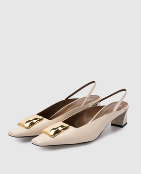 Giuseppe Zanotti Бежеві шкіряні слінгбеки Brenda E550006