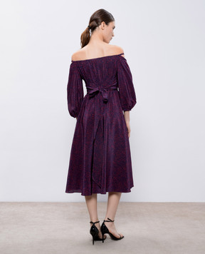 Christian Dior Синя сукня міді із шовку в принт 141R14A6756