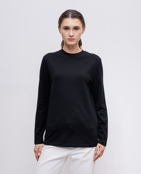 Jil Sander Черный лонгслив с контрастным принтом Universal Consciousness J02GC0129J46219