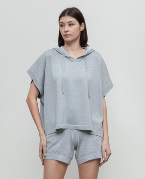 Peserico Серый топ с капюшоном S99222F129234F