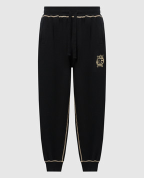 Dolce&Gabbana Черные джогеры с геральдическим принтом логотипа DG GV3CXTG7NQD
