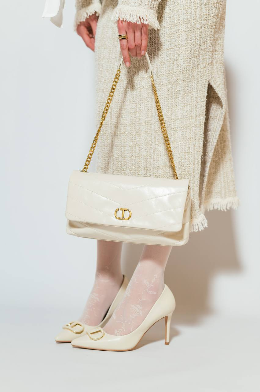 Twinset Белые кожаные туфли Oval T 251TCP060 изображение 6