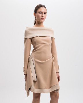 Christian Dior Бежева сукня асиметричного крою 6H21639G1507