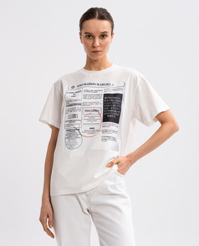 Maison Margiela MM6 Белая футболка с брендовым принтом S52GC0337S24312