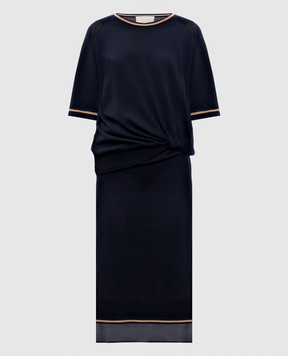 3.1 Phillip Lim Синя сукня подвійної конструкції з вовни P25170467FWM