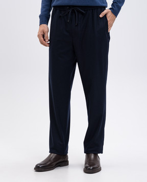 Moncler Сині штани з кашеміром з логотипом K20912A00017596LQ